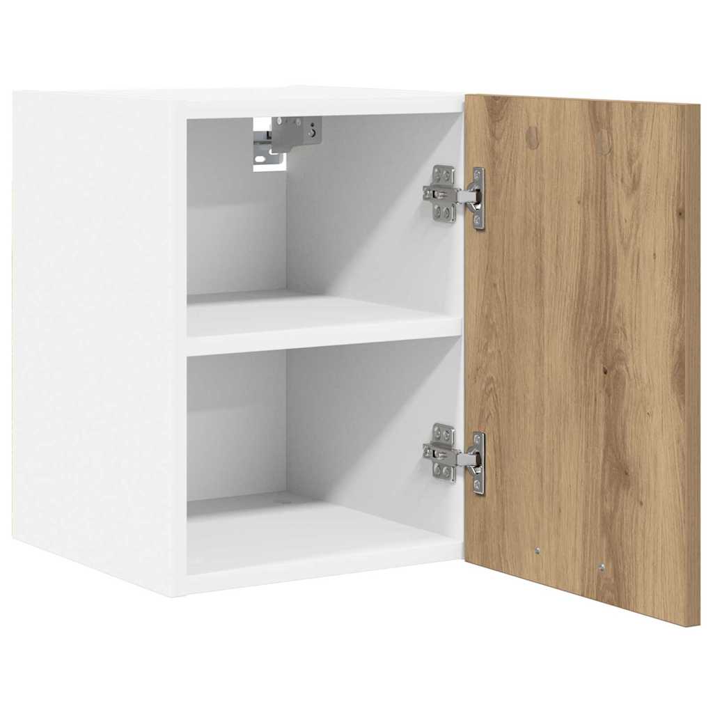 vidaXL Hängeschrank mit Tür Artisan-Eiche und Weiß 30 x 31 x 40 cm