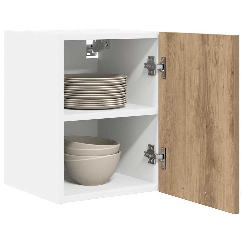 vidaXL Hängeschrank mit Tür Artisan-Eiche und Weiß 30 x 31 x 40 cm