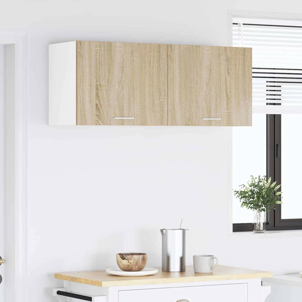 vidaXL Hängeschrank 2 pcs Sonoma-Eiche und Weiß 50 x 31 x 40 cm