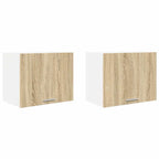 vidaXL Hängeschrank 2 pcs Sonoma-Eiche und Weiß 50 x 31 x 40 cm
