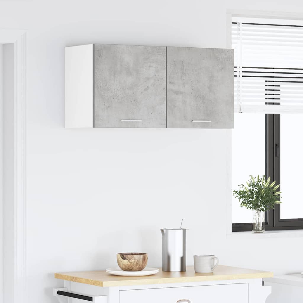 vidaXL Hängeschrank mit Tür Beton Grau 80 x 31 x 40 cm Holzwerkstoff