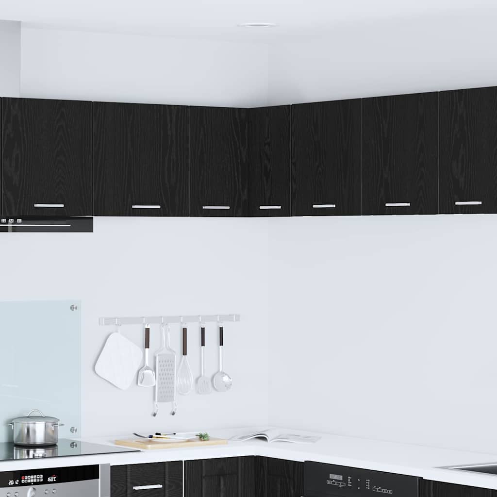 vidaXL Hängeschrank Schwarze Eiche und Weiß 57 x 57 x 40 cm