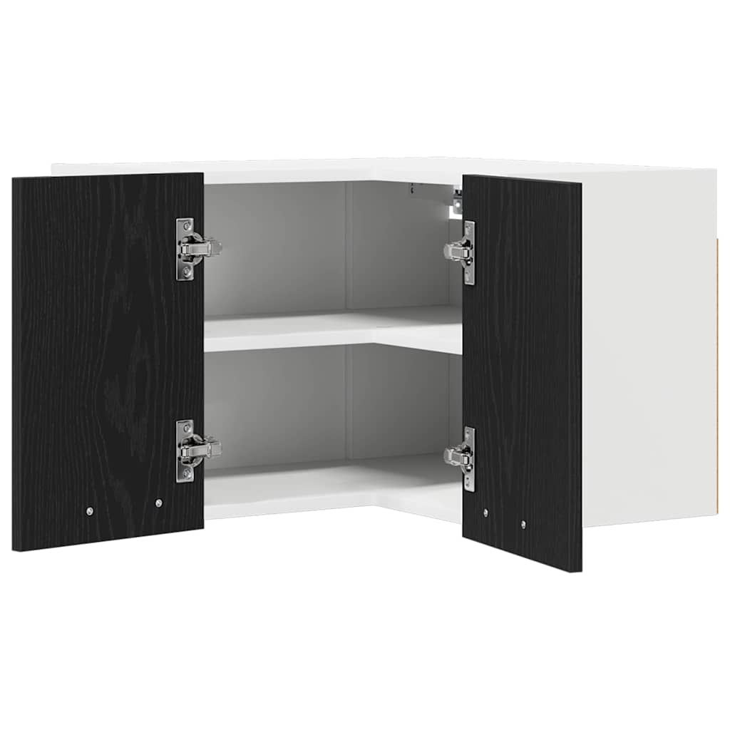 vidaXL Hängeschrank Schwarze Eiche und Weiß 57 x 57 x 40 cm