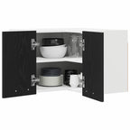 vidaXL Hängeschrank Schwarze Eiche und Weiß 57 x 57 x 40 cm