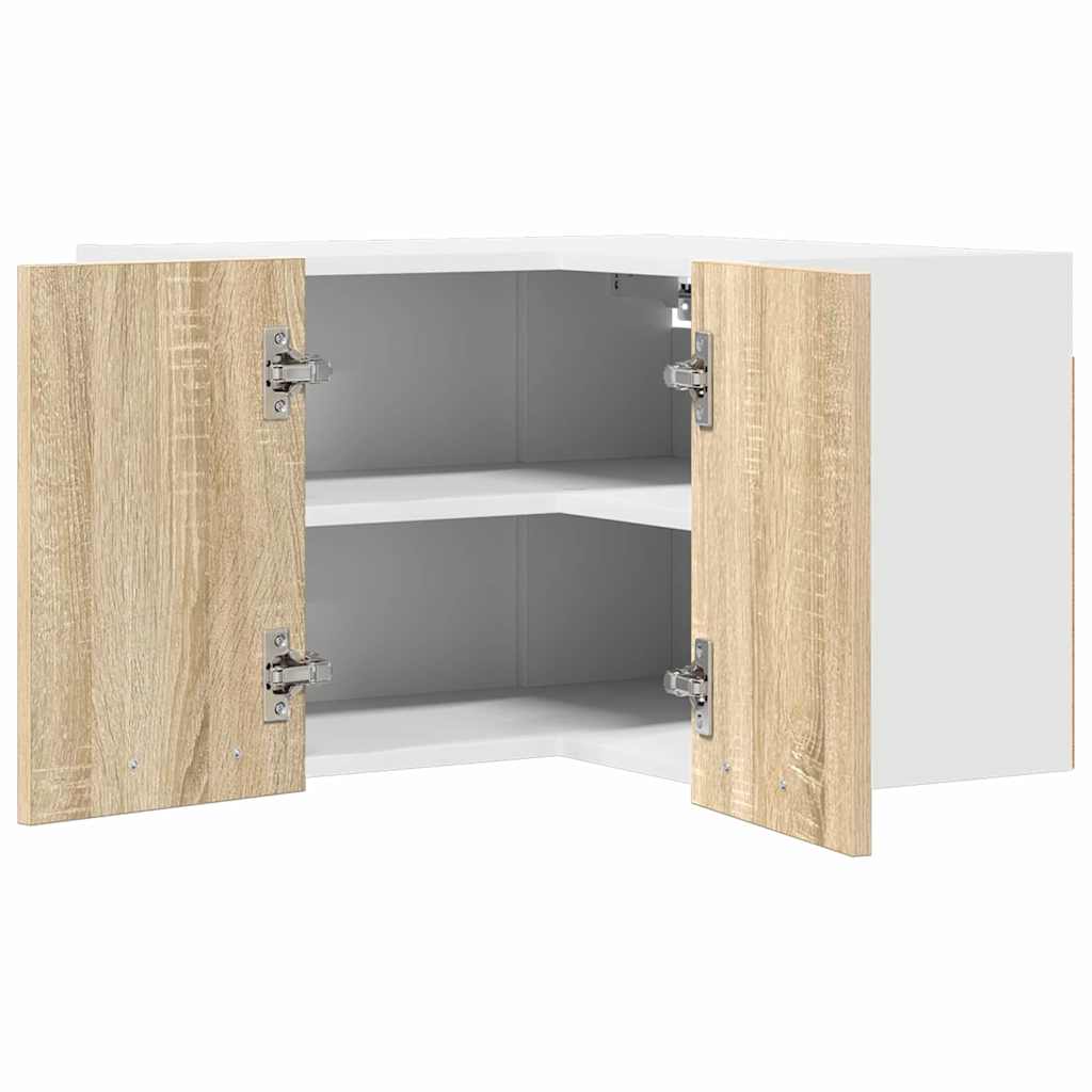 vidaXL Hängeschrank Sonoma-Eiche und Weiß 57 x 57 x 40 cm