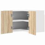 vidaXL Hängeschrank Sonoma-Eiche und Weiß 57 x 57 x 40 cm