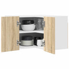 vidaXL Hängeschrank Sonoma-Eiche und Weiß 57 x 57 x 40 cm