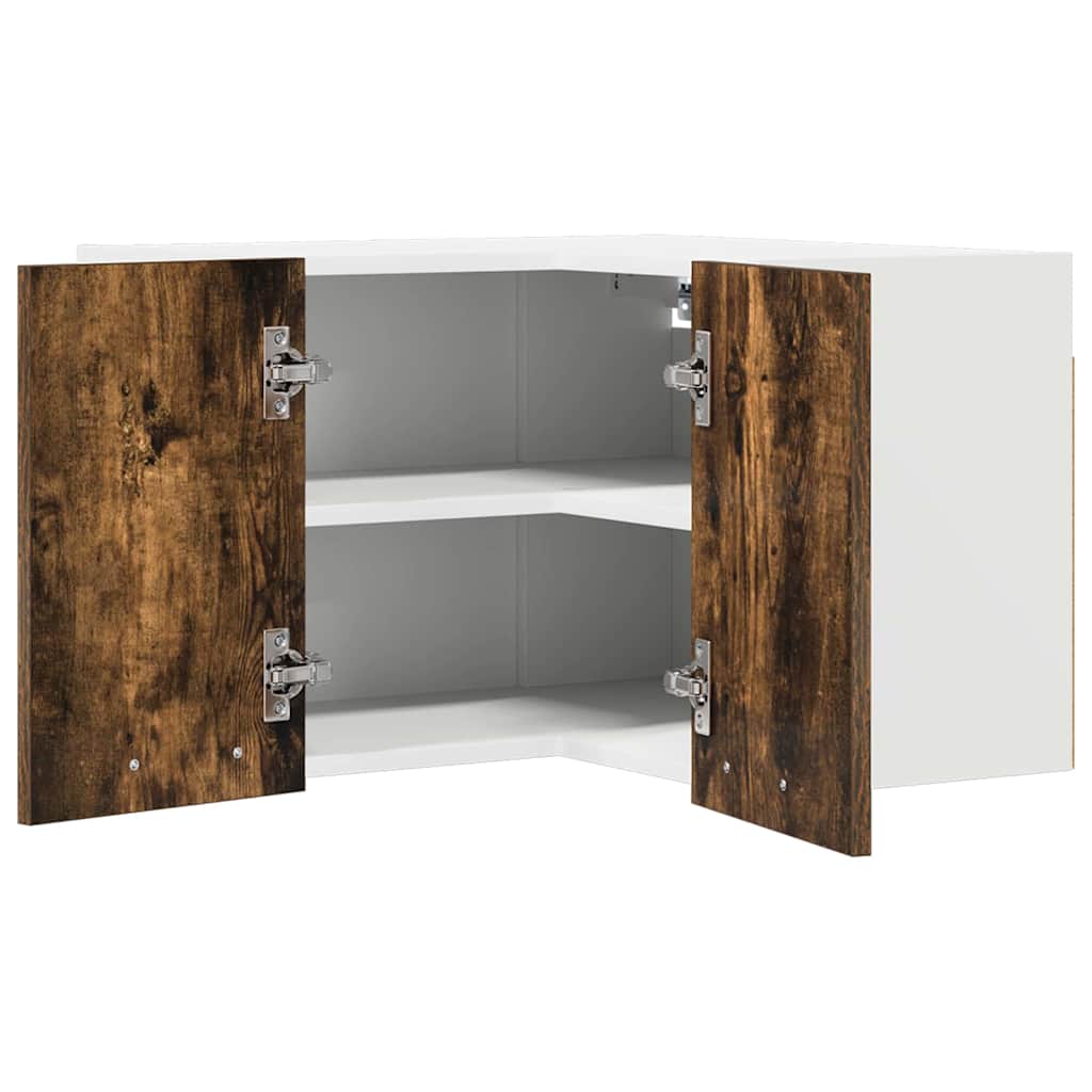 vidaXL Hängeschrank Geräucherte Eiche und Weiß 57 x 57 x 40 cm