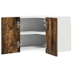 vidaXL Hängeschrank Geräucherte Eiche und Weiß 57 x 57 x 40 cm