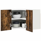 vidaXL Hängeschrank Geräucherte Eiche und Weiß 57 x 57 x 40 cm