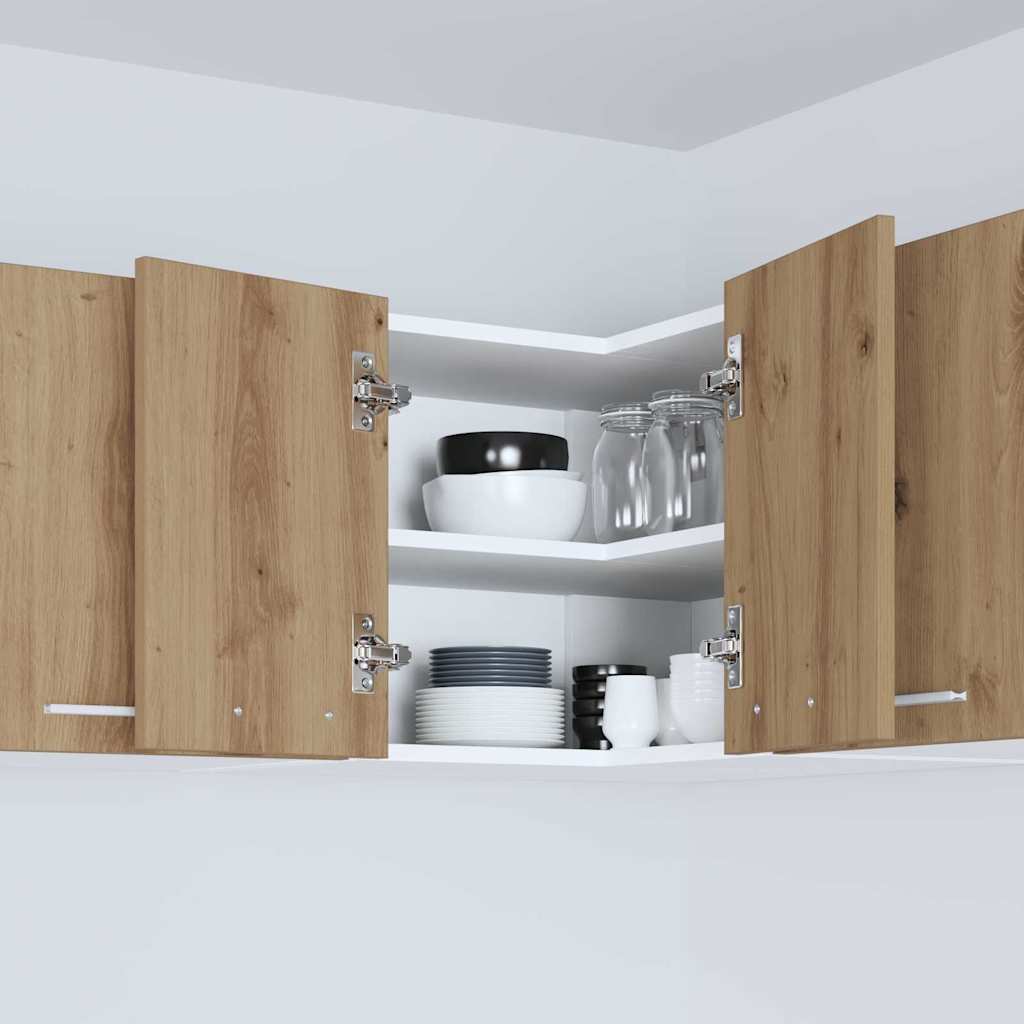 vidaXL Hängeschrank Artisan-Eiche und Weiß 57 x 57 x 40 cm