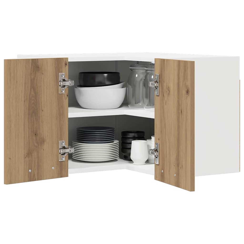 vidaXL Hängeschrank Artisan-Eiche und Weiß 57 x 57 x 40 cm