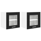 vidaXL Hängeschrank mit Tür 2 pcs Schwarz Eichen-Optik 40 x 31 x 40 cm