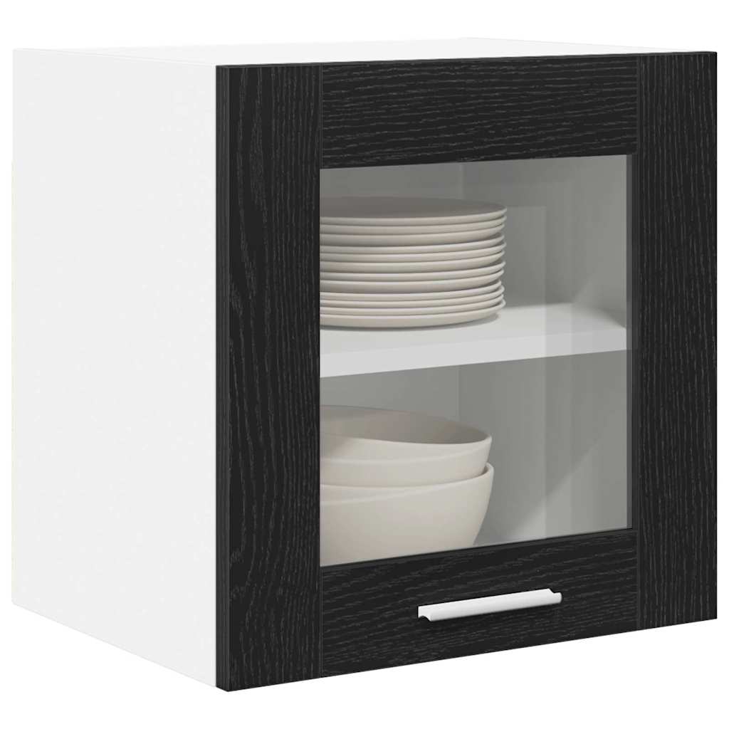vidaXL Hängeschrank mit Tür 2 pcs Schwarz Eichen-Optik 40 x 31 x 40 cm