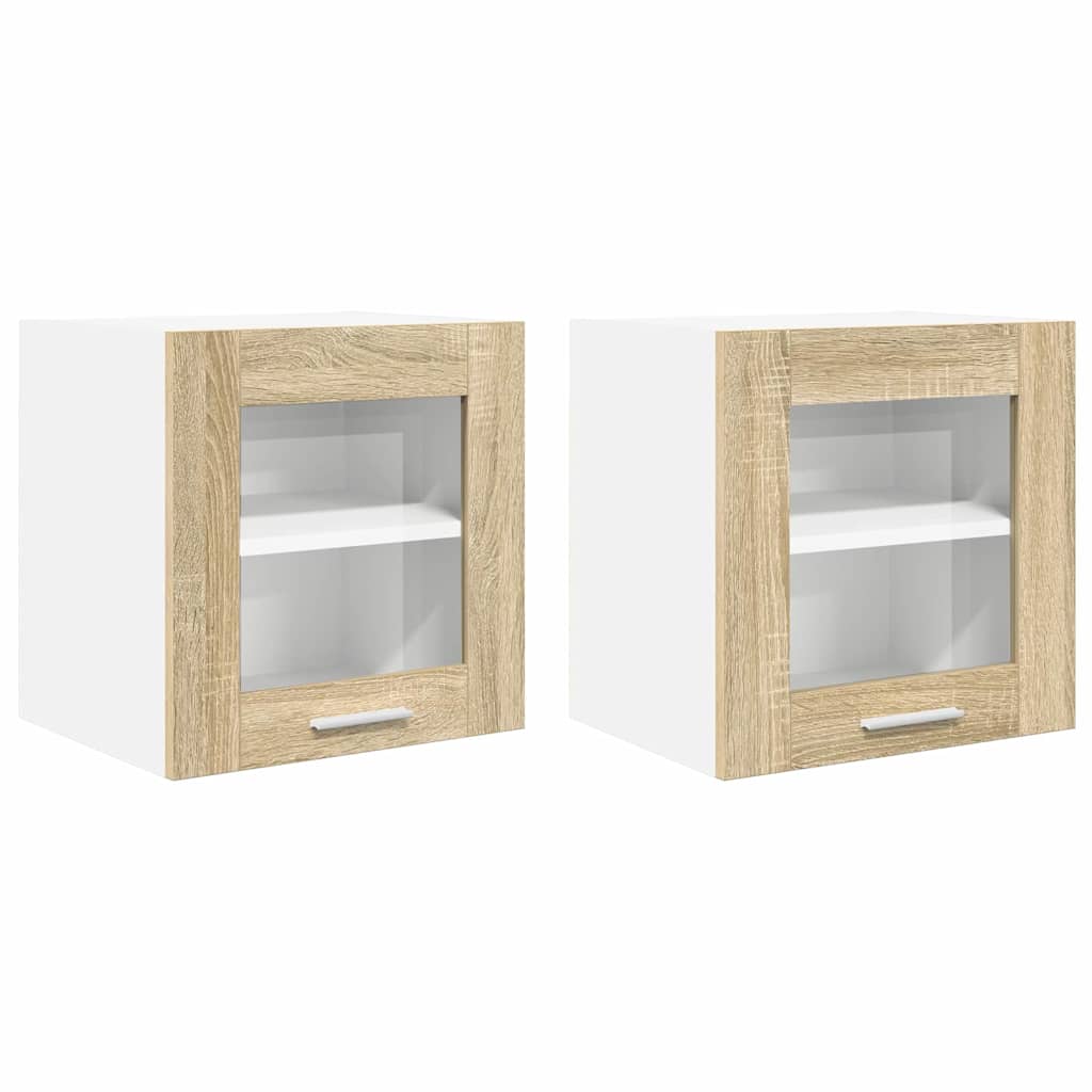 vidaXL Hängeschrank 2 pcs Sonoma-Eiche 40 x 31 x 40 cm Holzwerkstoff