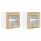 vidaXL Hängeschrank 2 pcs Sonoma-Eiche 40 x 31 x 40 cm Holzwerkstoff