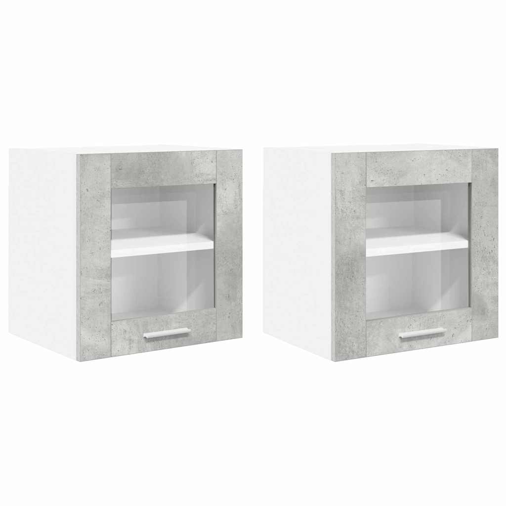vidaXL Hängeschrank mit Speicher Riga 2 pcs Beton Grau 40 x 31 x 40 cm