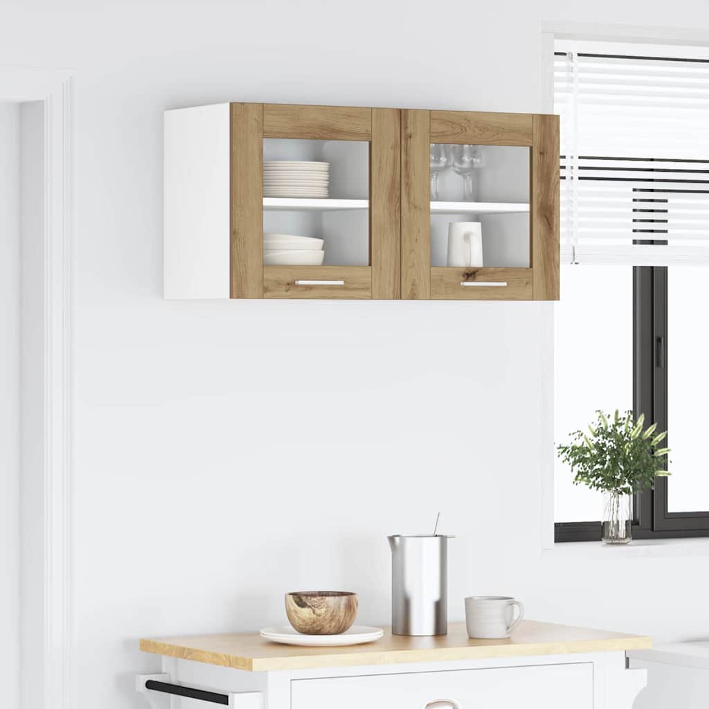 vidaXL Hängeschrank mit Tür Riga 2 pcs Artisan-Eiche 40 x 31 x 40 cm