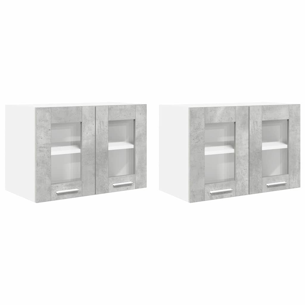 vidaXL Hängeschrank 2 pcs Beton Grau 60 x 31 x 40 cm Holzwerkstoff