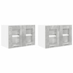 vidaXL Hängeschrank 2 pcs Beton Grau 60 x 31 x 40 cm Holzwerkstoff