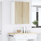 vidaXL Hängeschrank mit Speicher Sonoma-Eiche und Weiß 30 x 31 x 80 cm