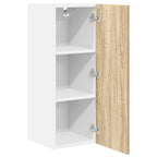 vidaXL Hängeschrank mit Speicher Sonoma-Eiche und Weiß 30 x 31 x 80 cm