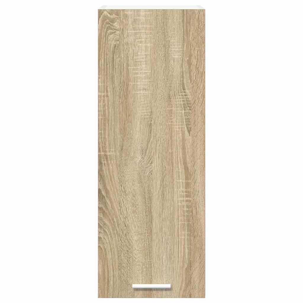 vidaXL Hängeschrank mit Speicher Sonoma-Eiche und Weiß 30 x 31 x 80 cm