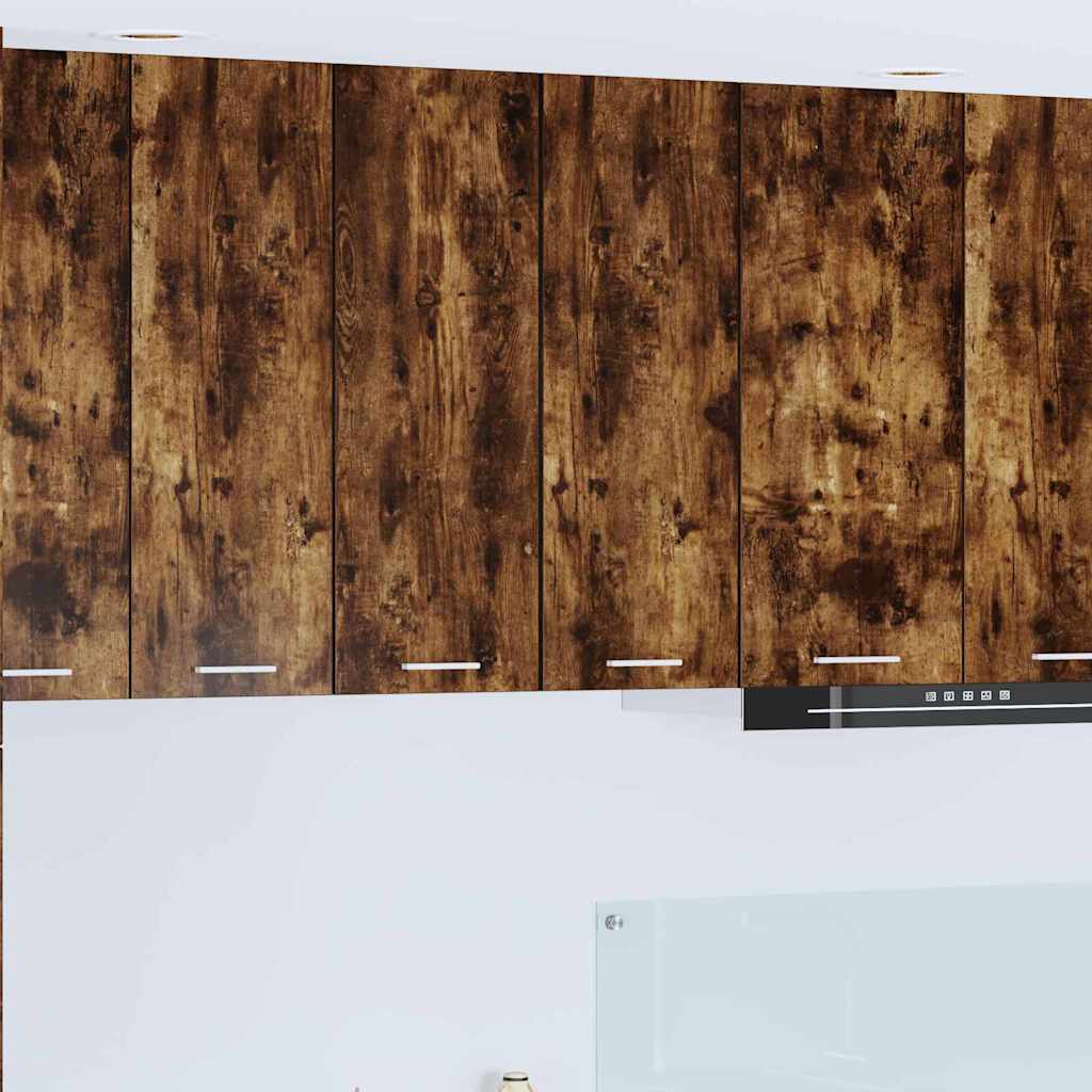 vidaXL Hängeschrank mit Speicher Riga 2 pcs Geräucherte Eiche und Weiß