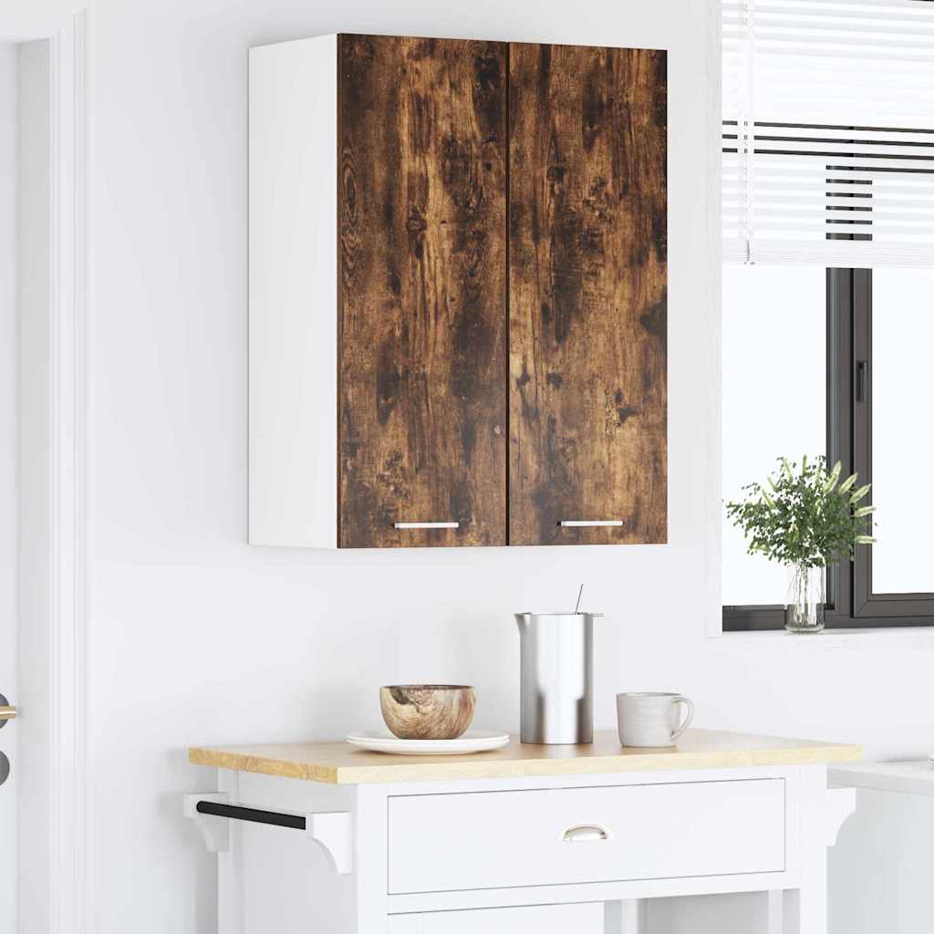 vidaXL Hängeschrank mit Speicher Riga 2 pcs Geräucherte Eiche und Weiß