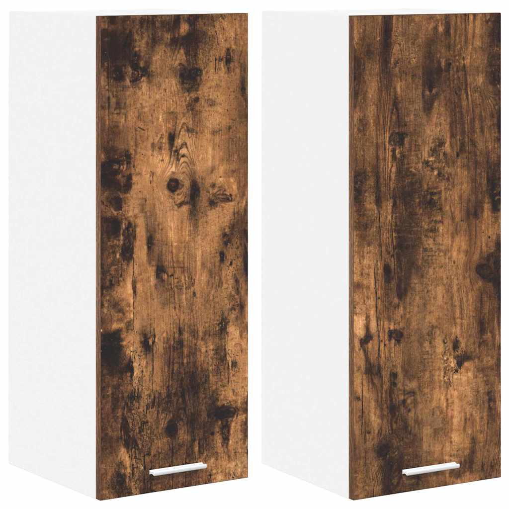 vidaXL Hängeschrank mit Speicher Riga 2 pcs Geräucherte Eiche und Weiß