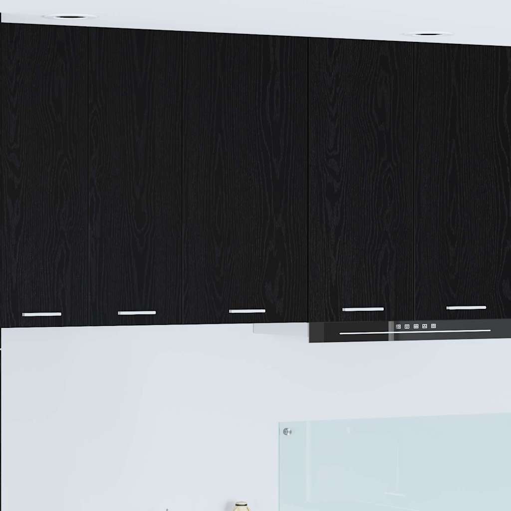 vidaXL Hängeschrank Riga Schwarze Eiche und Weiß 40 x 31 x 80 cm