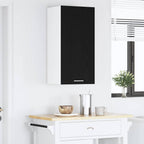 vidaXL Hängeschrank Riga Schwarze Eiche und Weiß 40 x 31 x 80 cm