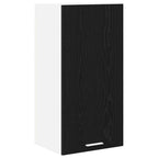 vidaXL Hängeschrank Riga Schwarze Eiche und Weiß 40 x 31 x 80 cm