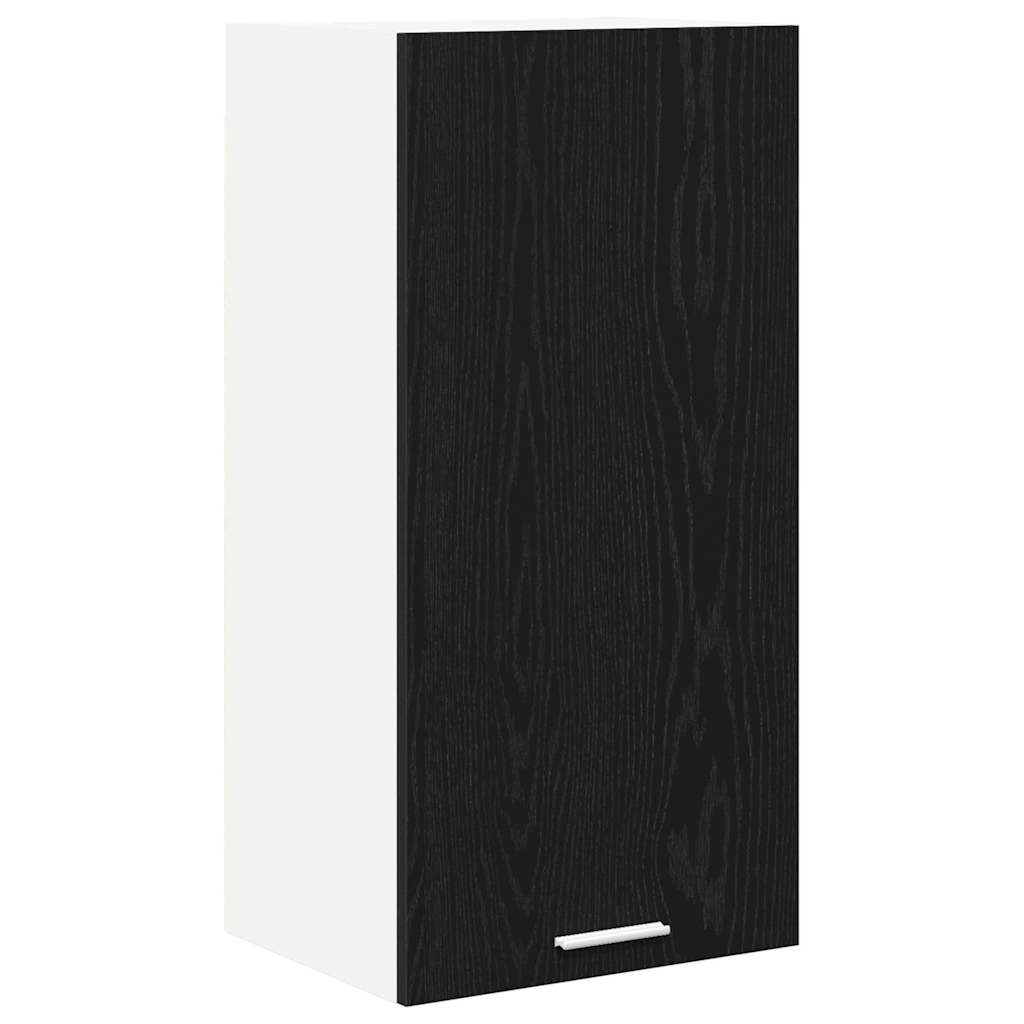 vidaXL Hängeschrank Riga Schwarze Eiche und Weiß 40 x 31 x 80 cm
