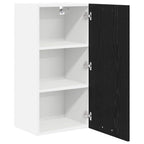 vidaXL Hängeschrank Riga Schwarze Eiche und Weiß 40 x 31 x 80 cm
