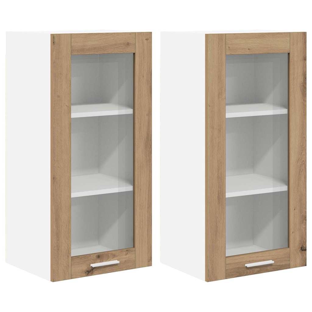 vidaXL Hängeschrank 2 pcs Artisan-Eiche 40 x 31 x 80 cm Holzwerkstoff