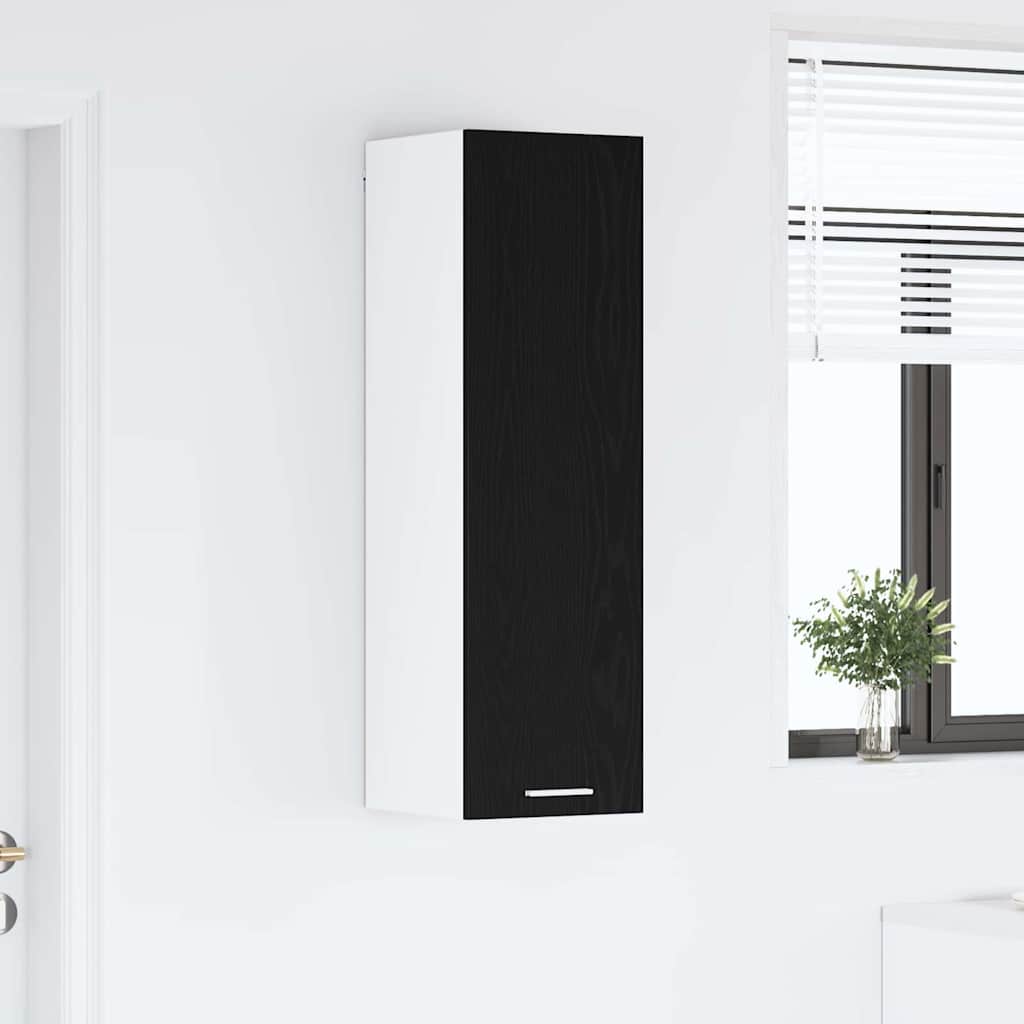 vidaXL Hängeschrank mit Speicher Schwarz Eichen-Optik 30 x 31 x 100 cm