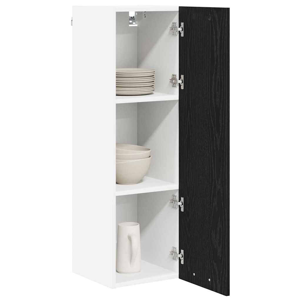 vidaXL Hängeschrank mit Speicher Schwarz Eichen-Optik 30 x 31 x 100 cm