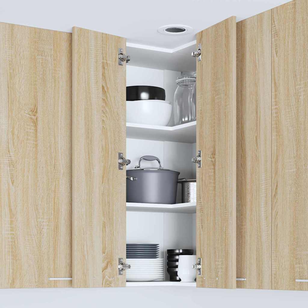 vidaXL Hängeschrank mit Tür Sonoma-Eiche und Weiß 57 x 57 x 100 cm