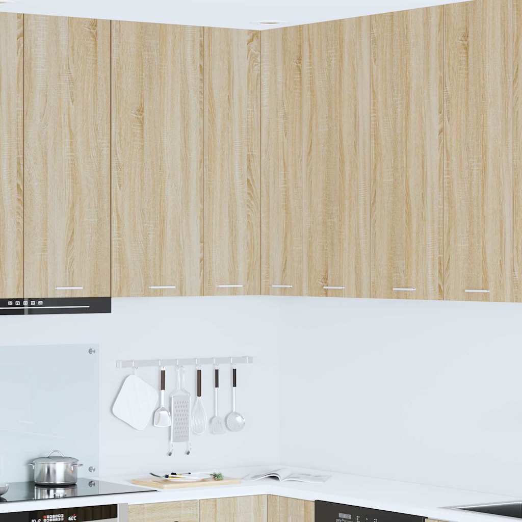 vidaXL Hängeschrank mit Tür Sonoma-Eiche und Weiß 57 x 57 x 100 cm