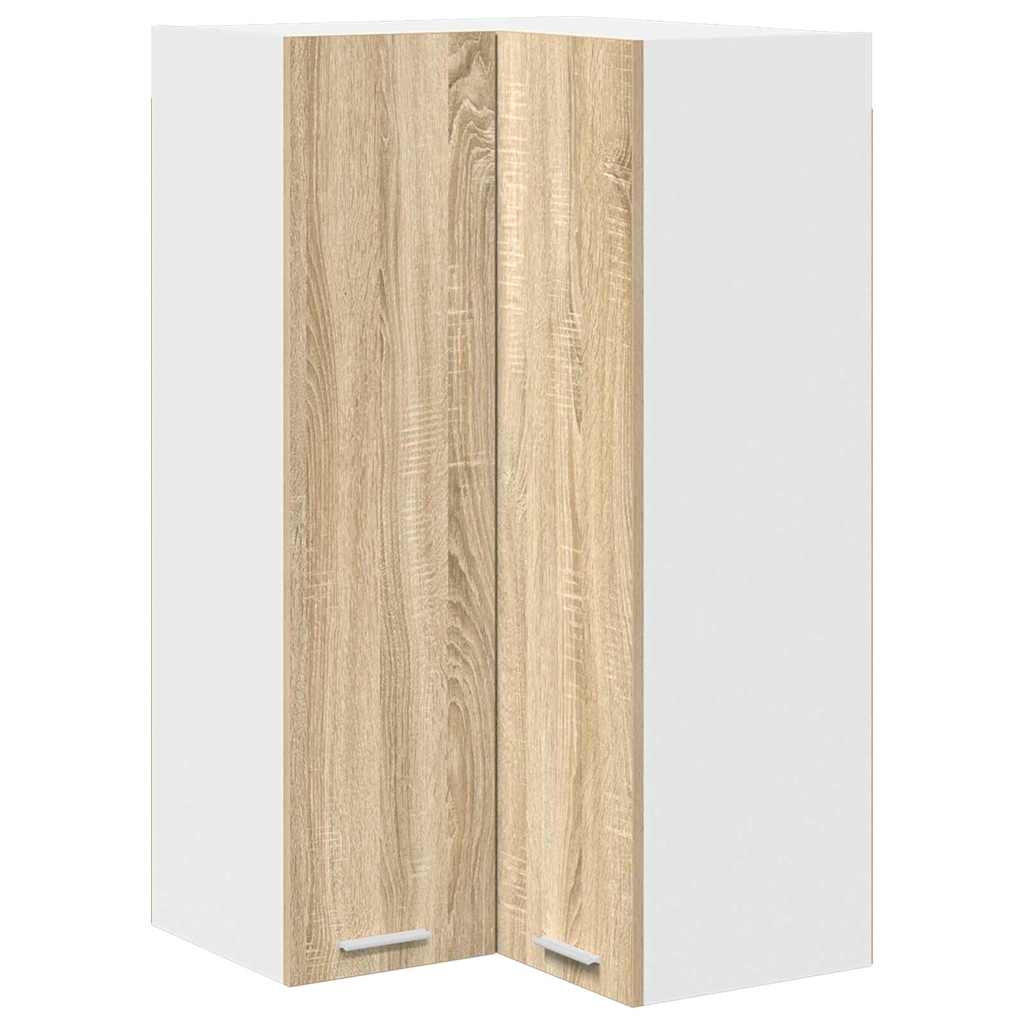 vidaXL Hängeschrank mit Tür Sonoma-Eiche und Weiß 57 x 57 x 100 cm