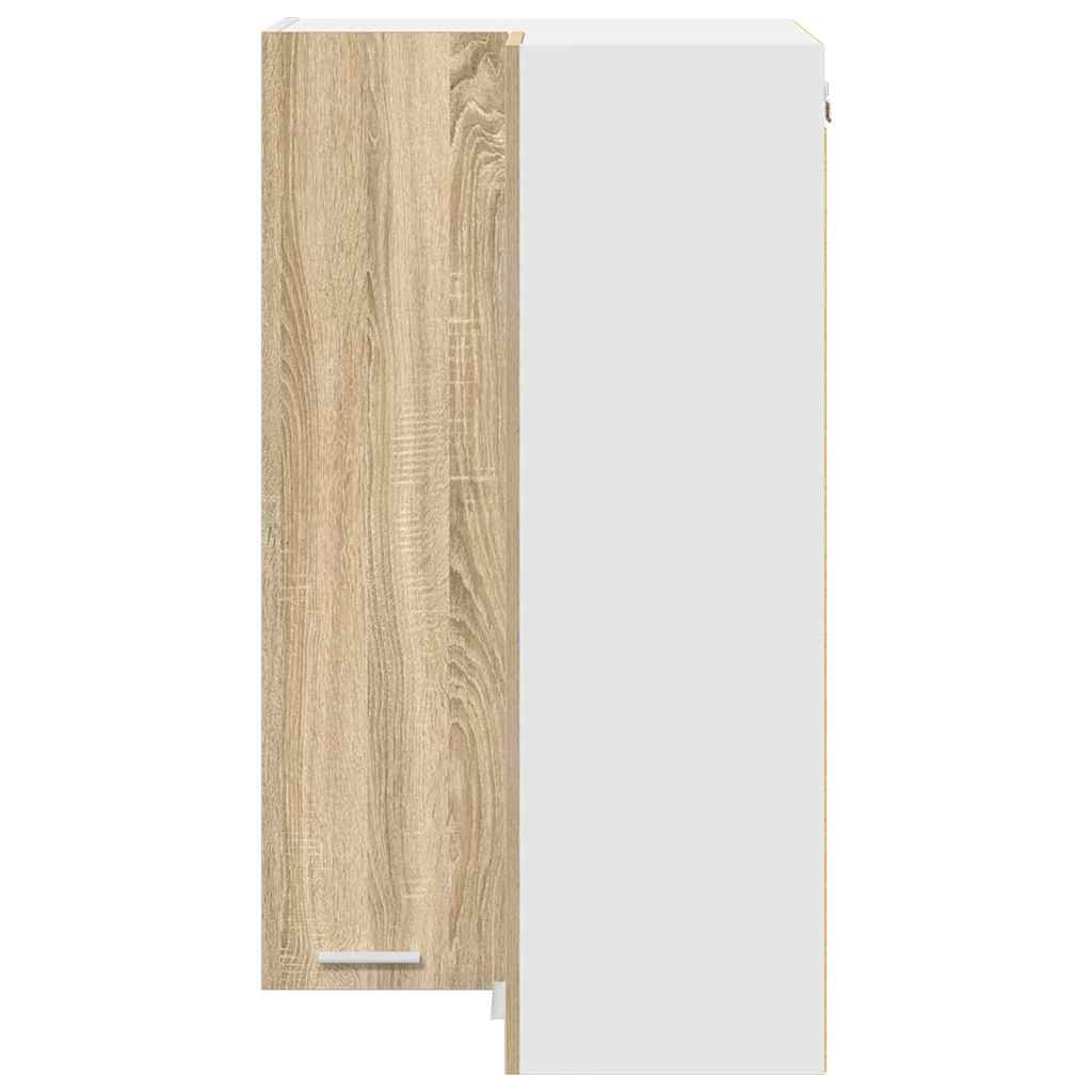 vidaXL Hängeschrank mit Tür Sonoma-Eiche und Weiß 57 x 57 x 100 cm