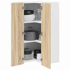 vidaXL Hängeschrank mit Tür Sonoma-Eiche und Weiß 57 x 57 x 100 cm