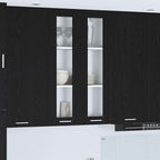 vidaXL Hängeschrank mit Tür Riga Schwarz Eichen-Optik 60 x 31 x 100 cm