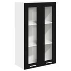 vidaXL Hängeschrank mit Tür Riga Schwarz Eichen-Optik 60 x 31 x 100 cm