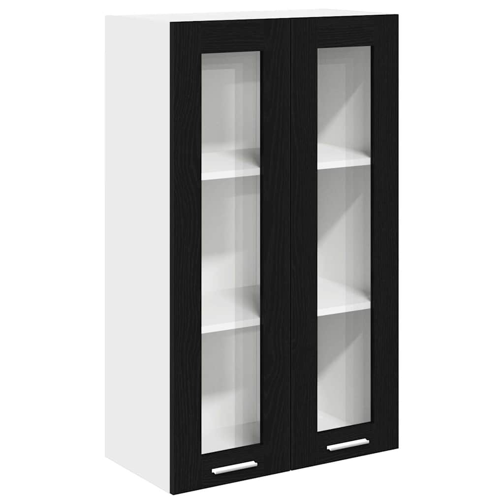 vidaXL Hängeschrank mit Tür Riga Schwarz Eichen-Optik 60 x 31 x 100 cm