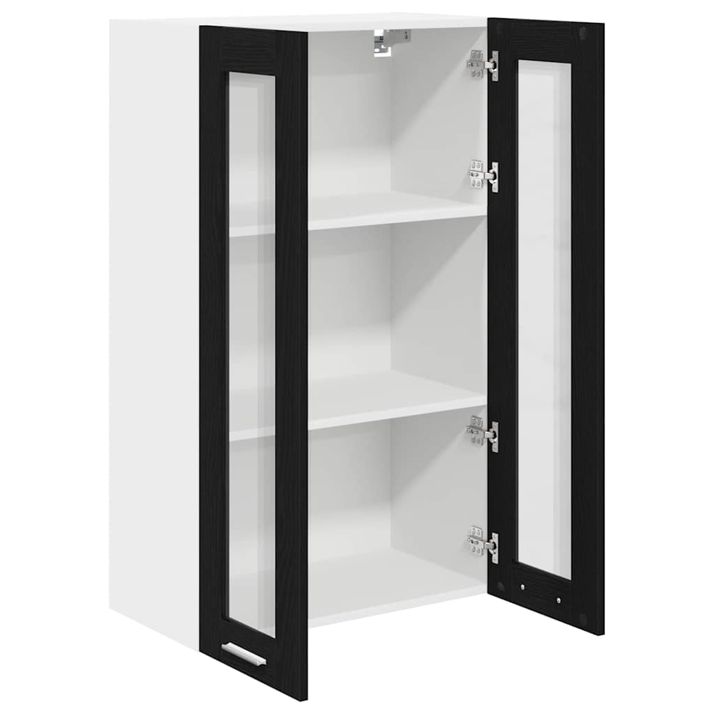 vidaXL Hängeschrank mit Tür Riga Schwarz Eichen-Optik 60 x 31 x 100 cm