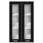 vidaXL Hängeschrank mit Tür Riga Schwarz Eichen-Optik 60 x 31 x 100 cm