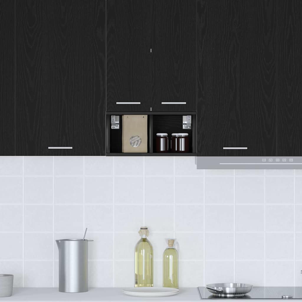 vidaXL Hängeschrank Schwarz Eichen-Optik 20 x 29,5 x 40 cm
