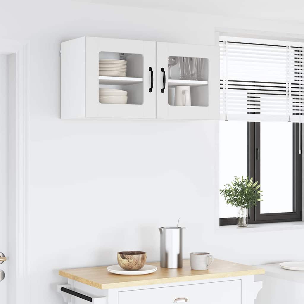 vidaXL Wandglas-Schrank LUCCA Weiß 40 x 31 x 40 cm Holzwerkstoff